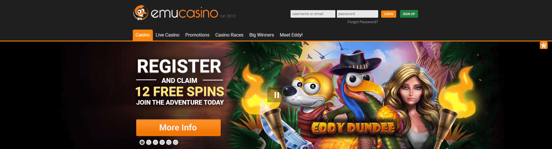 Emu Casino signup bonus