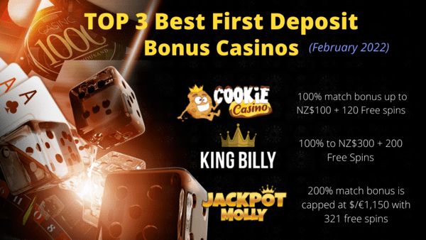 top 3 best first deposit bonus casinos